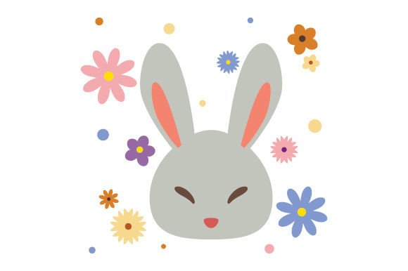 Download Retro Spring - Bunny and Flowers - Bunny Collection