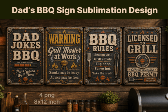 Download Fathers Day BBQ Signs PNG Sublimation - Day Collection