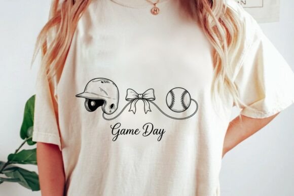 Download Game Day Baseball Bow Helmet Png - Day Collection