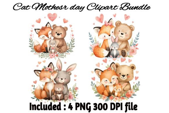 Download Cute Mother’s Day Animal Clipart Bundle - Day Collection