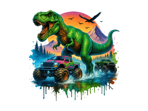 Download Big Trucks Dinosaur T-Rex Kids Png - Kids png Collection