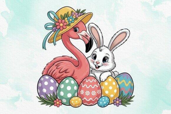 Download Flamingo with Bunny Ears, Easter Day PNG - Bunny Collection