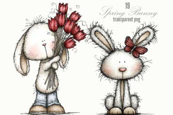 Download Whimsical Spring Bunny Clipart - Bunny Collection
