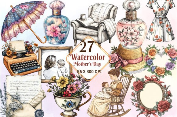 Download Vintage Mother’s Day Clipart - Day Collection