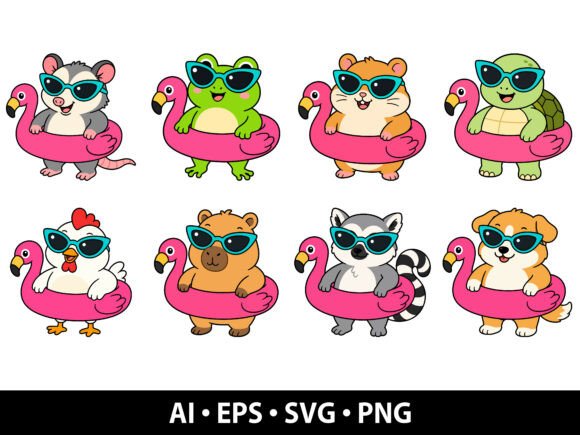 Download Cute Summer Animal SVG Bundle - Summer animal Collection