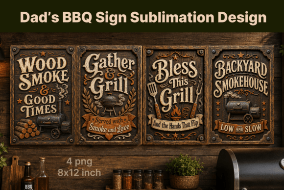 Download Fathers Day BBQ Signs PNG Sublimation - Day Collection