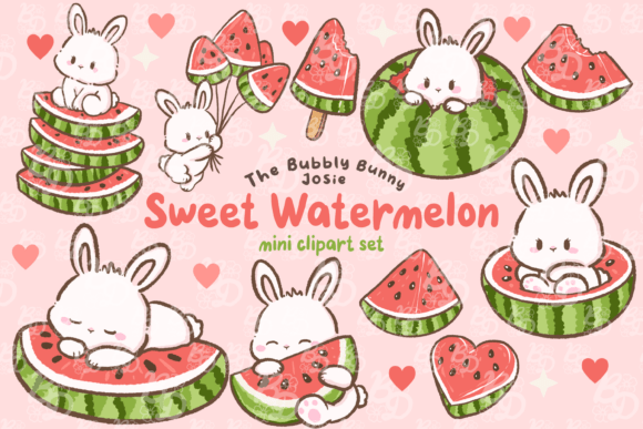 Download Kawaii Bunny Sweet Watermelon - Bunny Collection