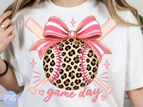Download Game Day Leopard Baseball Bow PNG Shirt - Day Collection