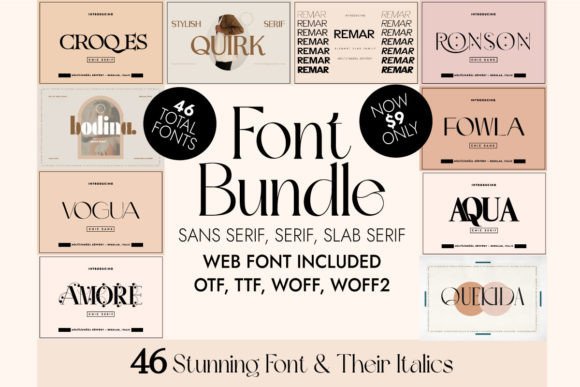 Download Slab, Serif, Sans Serif Font Bundle - Premium Resources