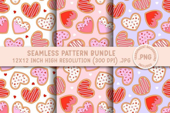 Download Valentines Day Cookies Seamless Pattern - Day Collection