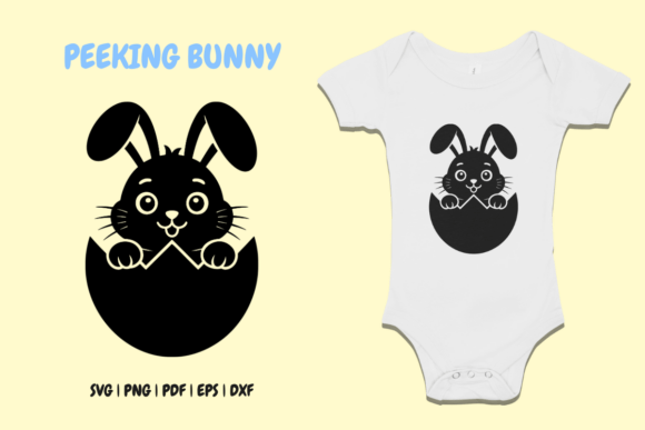 Download Cute Peeking Bunny in Egg SVG - Bunny Collection