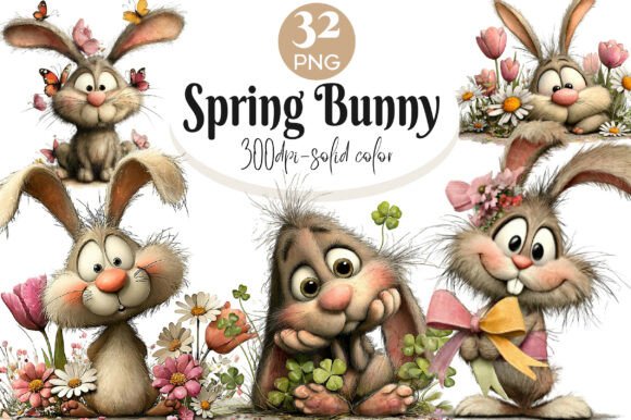 Download Whimsical Spring Bunny Clipart - Bunny Collection