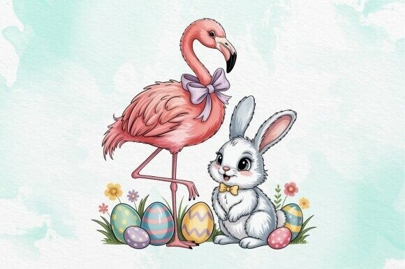 Download Flamingo with Bunny Ears, Easter Day PNG - Bunny Collection