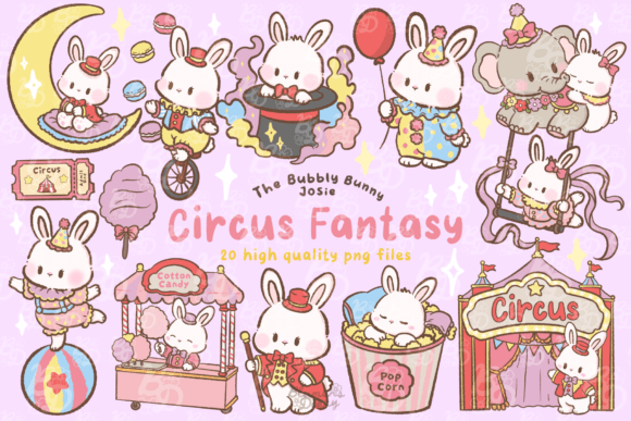 Download Kawaii Circus Fantasy Bunny Clipart - Bunny Collection