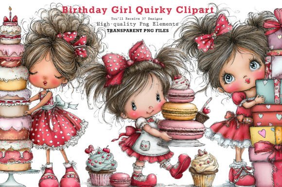Download Birthday Girl Quirky Clipart - Day Collection