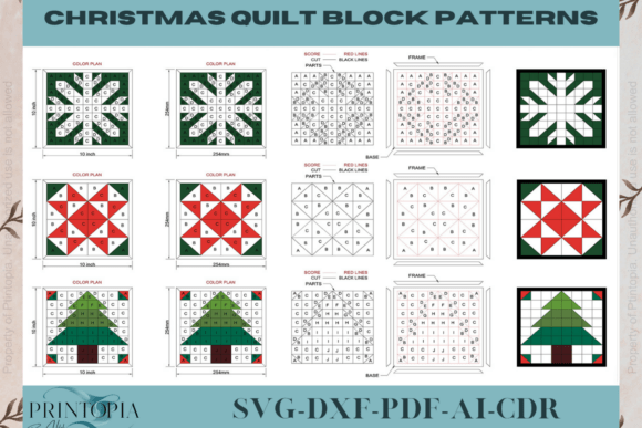 Download Unique Holiday Quilt Blocks 041 - Day Collection